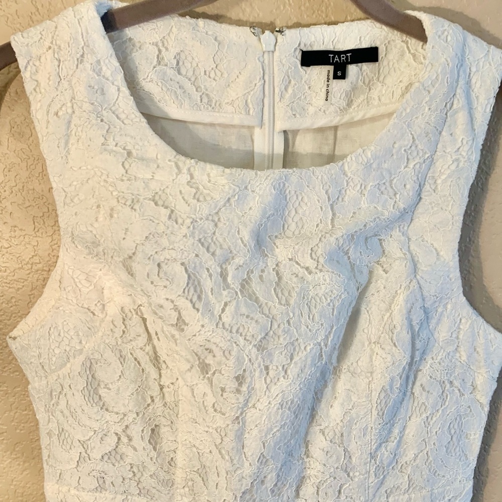 NEW Tart Lace Mini Dress White Small Sleeveless Front Pockets Back Zipper Boho - Picture 11 of 16